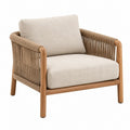 Sessel 78 x 75 x 76 cm aus Holz und Seilgeflecht Beige Naturbraun - Lounge-Stil - Xelvento