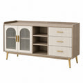 Sideboard 150 cm Holzwerkstoff Beige mit Rillentüren und Schubladen - Xelvento